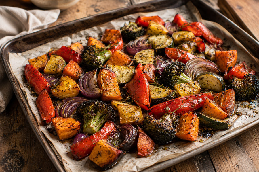 Verduras al horno con aceite de cáñamo